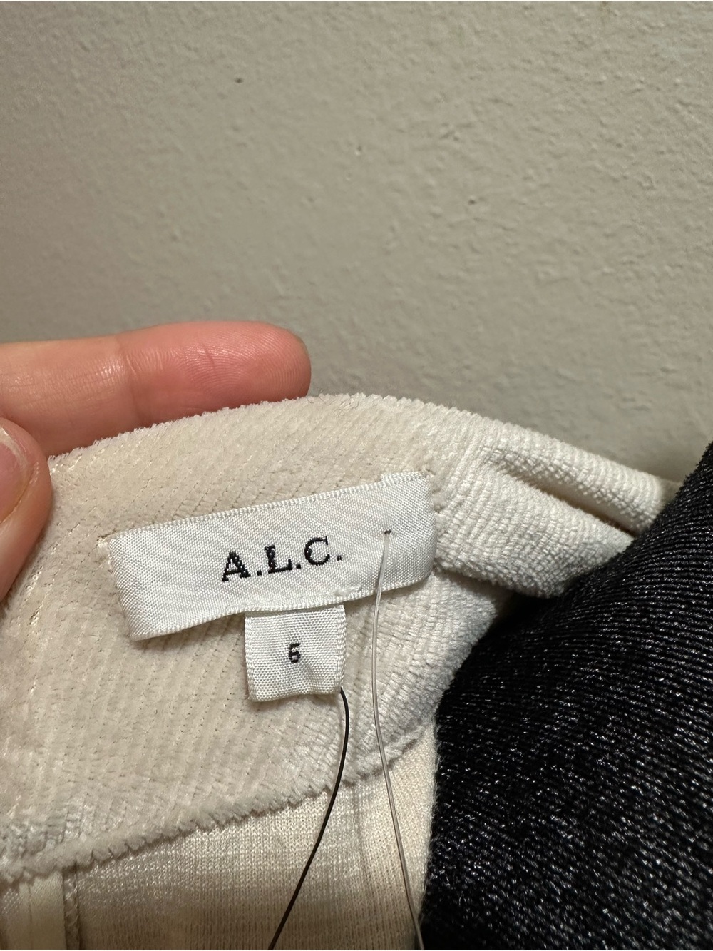 A.L.C. Cream Ruched Turtleneck with Shoulder Gather View 6